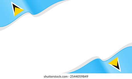 Fondo ondeando bandera de Santa Lucía para diseño del día de la independencia