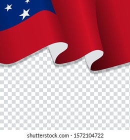 Waving flag of Samoa for independence Day isolated on transparent background