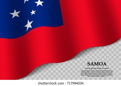 waving flag of Samoa on transparent background. Template for independence day. vector illustration