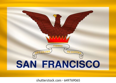 Waving flag of San Francisco