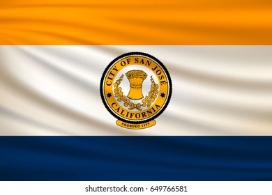 Waving flag of San Jose