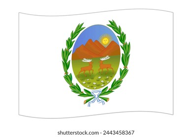 Winkende Flagge von San Luis, administrative Division von Argentinien. Vektorgrafik.