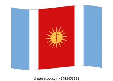 Waving flag of Santiago del Estero, administrative division of Argentina. Vector illustration.