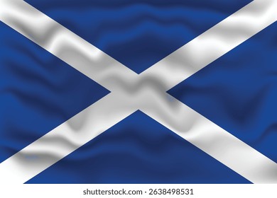 Waving Flag of Scottish with Textured Effect.