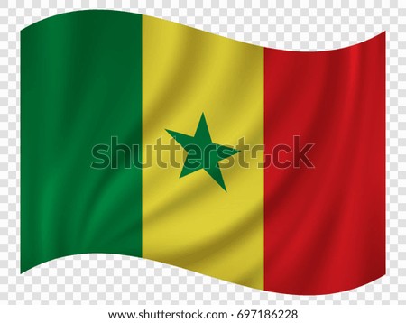Waving Flag of Senegal. Vector illustration