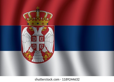 Waving Flag of Serbia. Serbia Icon vector illustration eps10.
