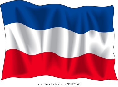 Waving flag of Serbia isolated on white