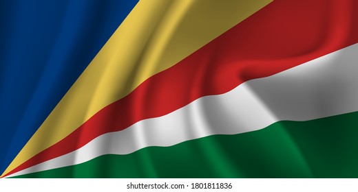 Waving flag of the Seychelles. Waving Seychelles flag