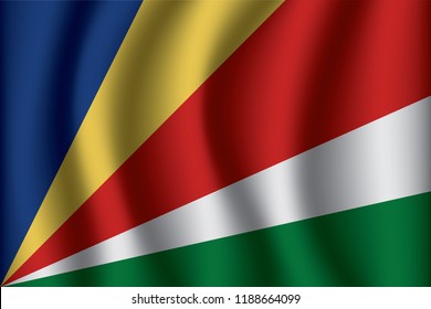 Waving  Flag of Seychelles. Seychelles Icon vector illustration eps10.