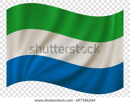 Waving Flag of Sierra Leone. Vector illustration
