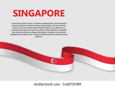 Waving Flag of Singapore, vector illustration