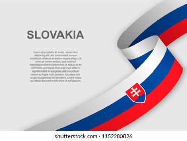 waving flag of Slovakia. Template for independence day. vector illustration