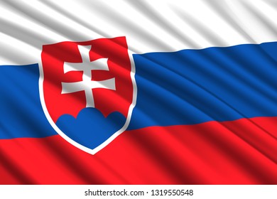 waving flag of Slovakia. Vector illustration
