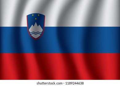 Waving Flag of Slovenia. Slovenia Icon vector illustration eps10.
