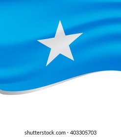 Waving flag of Somalia isolated on white background