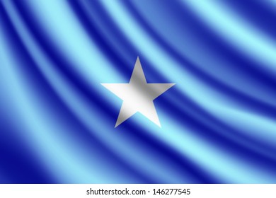 Waving flag of Somalia, vector