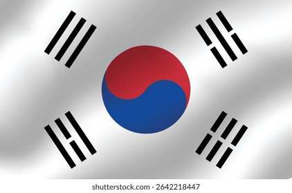 Bandeira da Coreia do Sul. Vetor do mapa nacional da coreia do sul. 