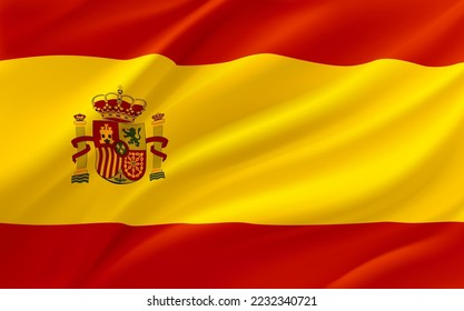Bandera ondeando en España. 3.ª pancarta vectorial 