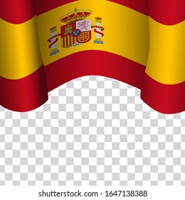 Balanceando la bandera de España por el Día de la Independencia aislado en un trasfondo transparente