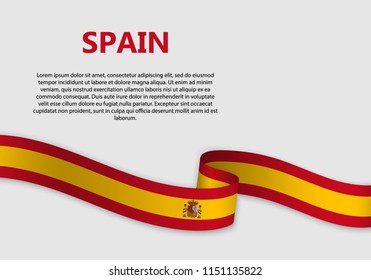 Waving Flag of Spain, vector illustration