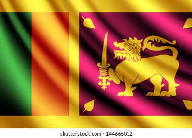 Waving flag of Sri Lanka, vector