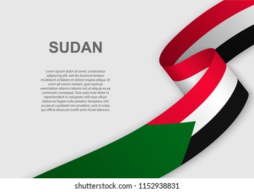 waving flag of Sudan. Template for independence day. vector illustration