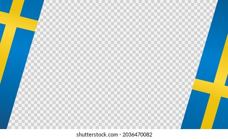 Waving flag of Sweden isolated  on png or transparent  background,Symbol of Sweden,template for banner,card,advertising ,promote, vector illustration top gold medal sport winner country