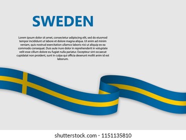 Waving Flag of Sweden, vector illustration
