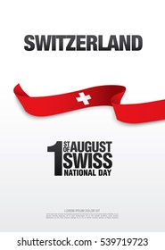Waving flag of Switzerland