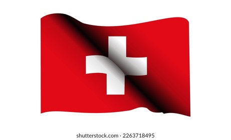 waving Flag of Switzerland, high quality vector
