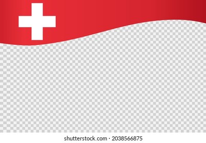 Waving flag of  Switzerland  isolated  on png or transparent  background,Symbol  Switzerland,template for banner,card,advertising ,promote, vector illustration top gold medal sport winner country