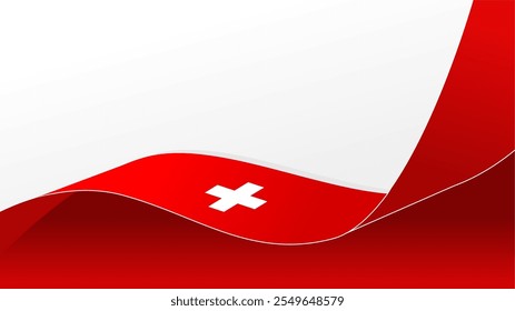 Waving flag of Switzerland, for national day