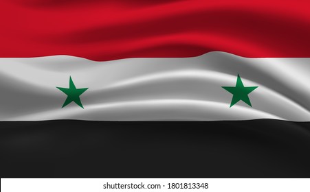 Waving flag of the Syria. Waving Syria flag