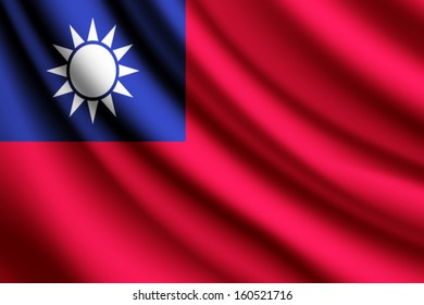 Waving flag of Taiwan