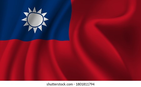 Waving flag of the Taiwan. Waving Taiwan flag