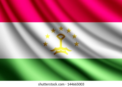 Waving flag of Tajikistan, vector
