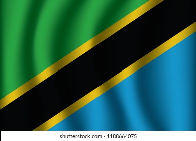 Waving  Flag of Tanzania. Tanzania Icon vector illustration eps10.