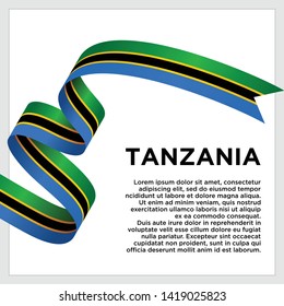 waving flag of Tanzania on white background. Template for independence day. vector illustration - Vector