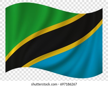 Waving Flag of Tanzania. Vector illustration