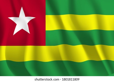 Waving flag of the Togo. Waving Togo flag