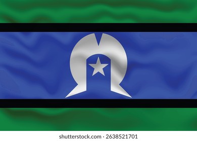 Waving Flag of Torres Strait Islander with Textured Effect.