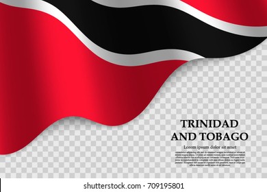 waving flag of Trinidad and Tobago on transparent background. Template for independence day. vector illustration