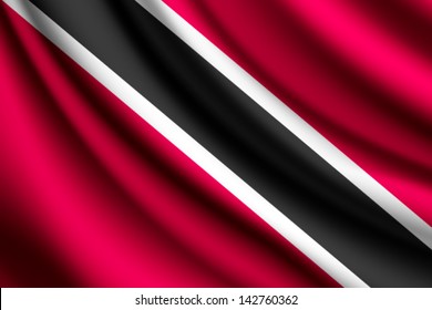 Waving flag of Trinidad and Tobago, vector
