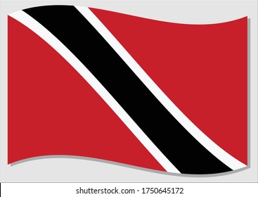 Waving flag of Trinidad and Tobago vector graphic. Waving Trinidadian and Tobagonian flag illustration. Trinidad and Tobago country flag wavin in the wind is a symbol of freedom and independence.