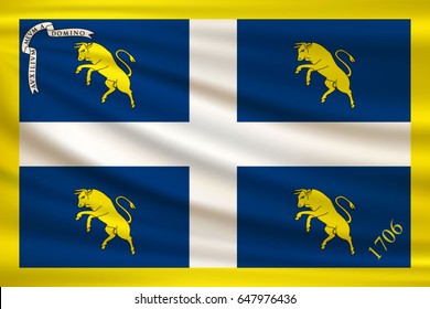Waving flag of Turin