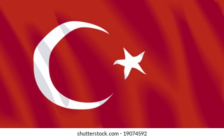 Waving flag of Turkey