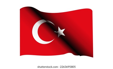 waving Flag of Turkey, high quality vector