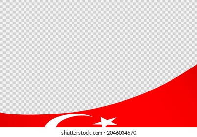 Bandera onduladora de Turquía aislada en fondo png o transparente,Símbolo de Turquía,plantilla para banner,tarjeta,publicidad ,promoción, ilustración vectorial top oro medalla país ganador de deporte