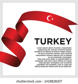 waving flag of Turkey on white background. Template for independence day. vector illustration - Vector