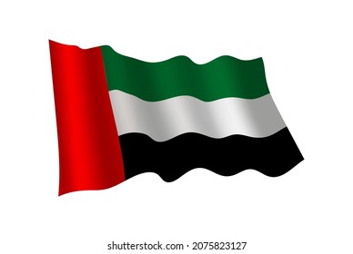 Waving flag of UAE. United Arab Emirates flag.